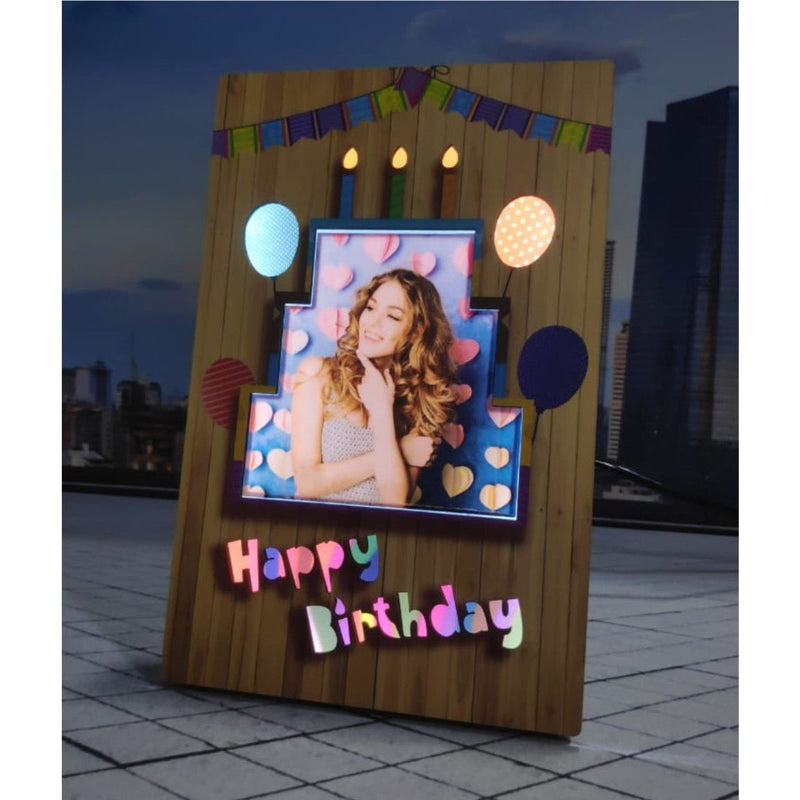 Birthday Theme Personalized LED Glowing Photo Frame ( 6*8 INCH ) HEARTSLY