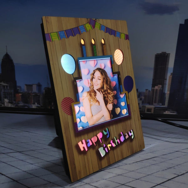 Birthday Theme Personalized LED Glowing Photo Frame ( 6*8 INCH ) HEARTSLY