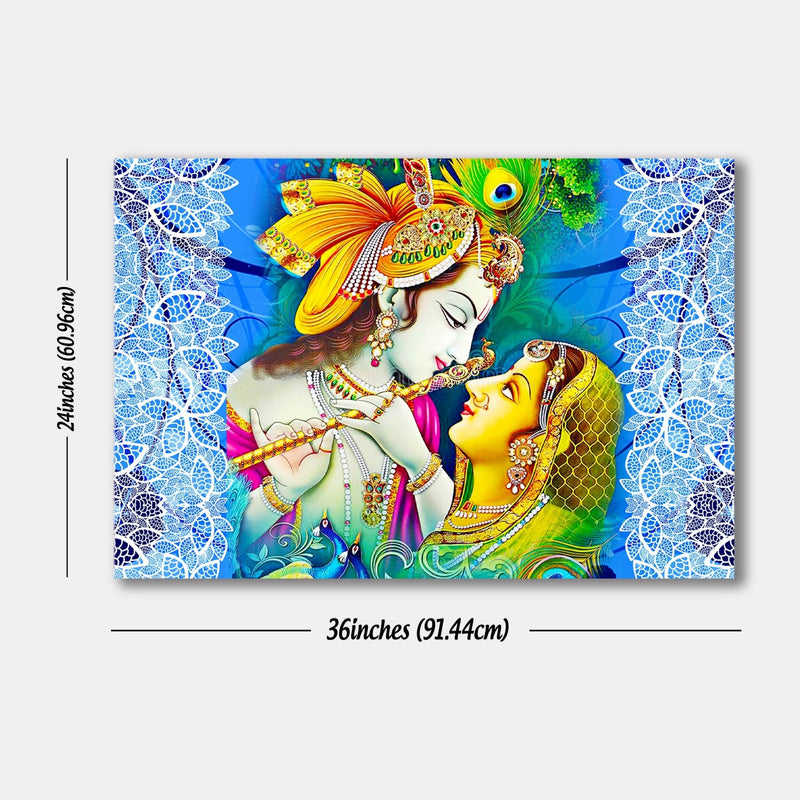 Colorful Wall Painting of Lord Radhe Krishna HEARTSLY