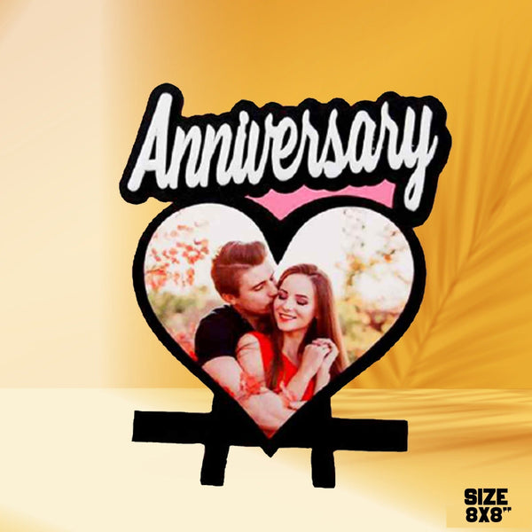 Custom Anniversary table top Wooden Frame  (Size 8*8 Inch) HEARTSLY