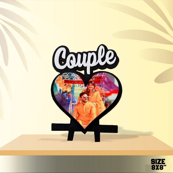 Custom Couple table top Wooden Frame  (Size 8*8 Inch) HEARTSLY