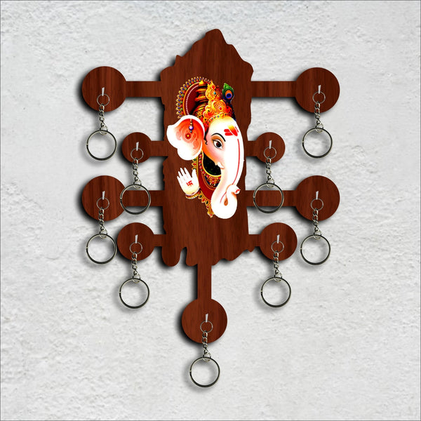 Customized Ganesha Key Holder Wall Hanging 9 Hanging Slot HEARTSLY