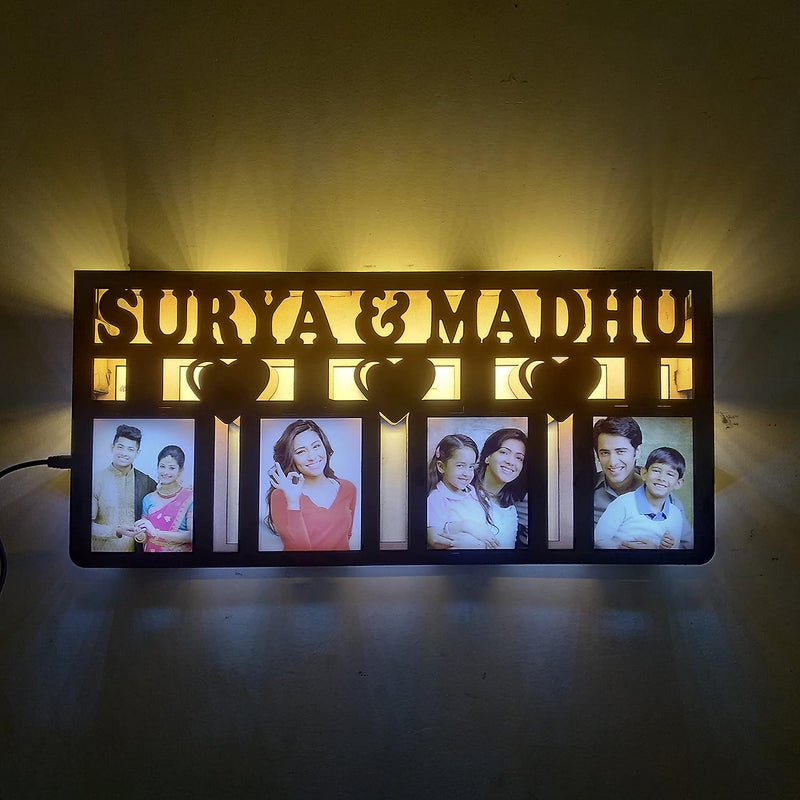 Customized Wooden Decorative Name & Photo Frame HEARTSLY