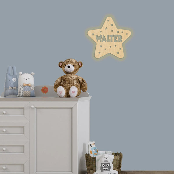 Customized Wooden Star With Your Name Multicolor Led And Remote HEARTSLY