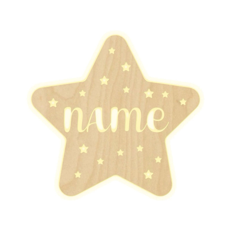 Customized Wooden Star With Your Name Multicolor Led And Remote HEARTSLY