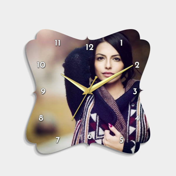 Designer Butter Fly  Shape Custom Personalized Acrylic Clock Photo Frame HEARTSLY