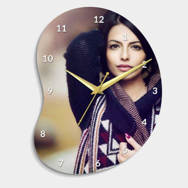 Designer Palette Shape Custom Personalized Acrylic Clock Photo Frame HEARTSLY