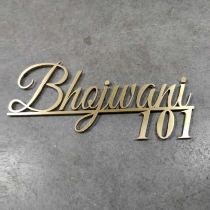 Golden 304 Stainless Steel Name plate 2mm Thickness 12*6 Inch HEARTSLY