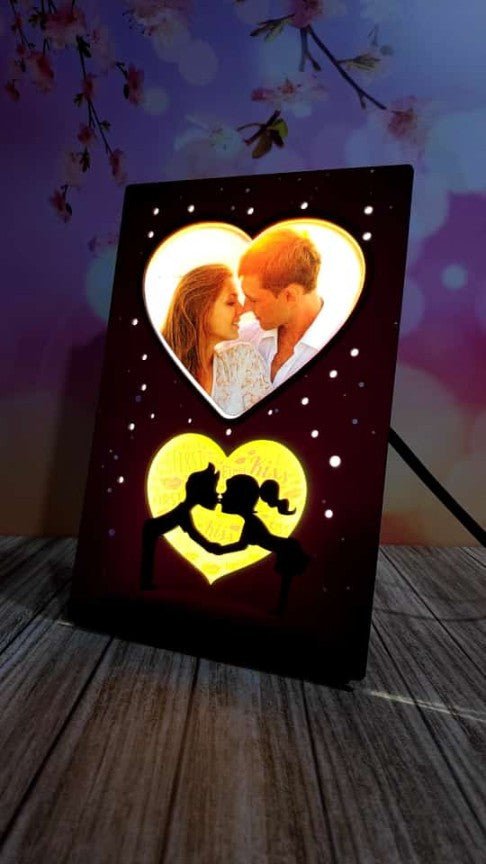 Heart Shape Love Theme Personalized LED Glowing Photo Frame ( 6*9 INCH ) HEARTSLY