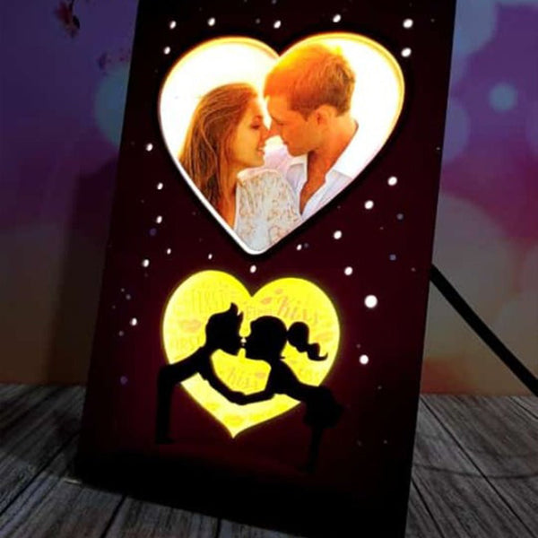 Heart Shape Love Theme Personalized LED Glowing Photo Frame ( 6*9 INCH ) HEARTSLY