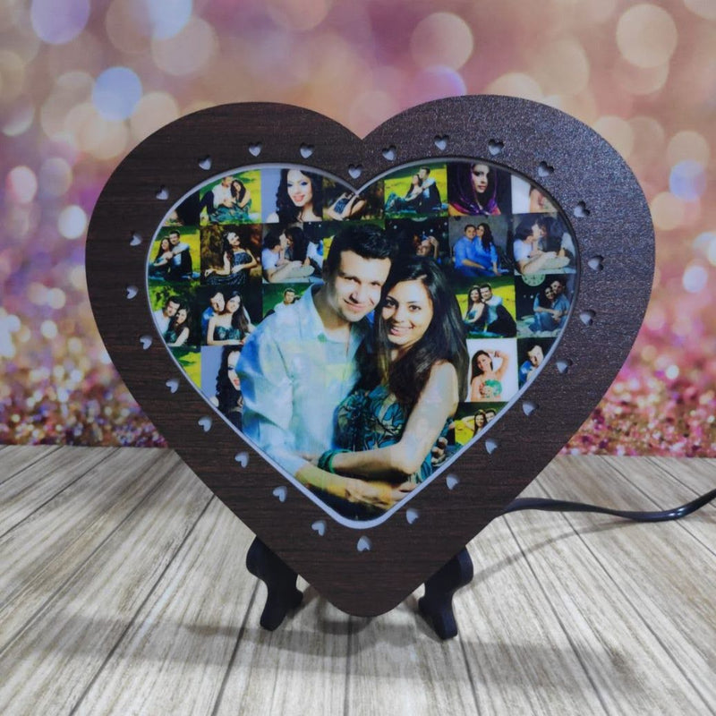 Heart Shape LoveTheme With LED Glowing Photo Frame ( 8*8 INCH ) HEARTSLY