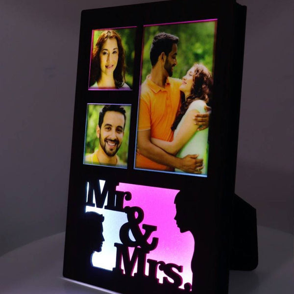 Mr & Mrs Best Couple Personalized LED Glowing Photo Frame ( 6*8 INCH ) HEARTSLY