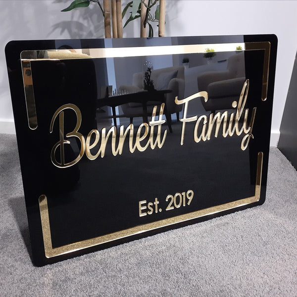 Personalized Square Acrylic Name Plates for Home Entrance | Customized Acrylic Board for House Office Flat Door Signage