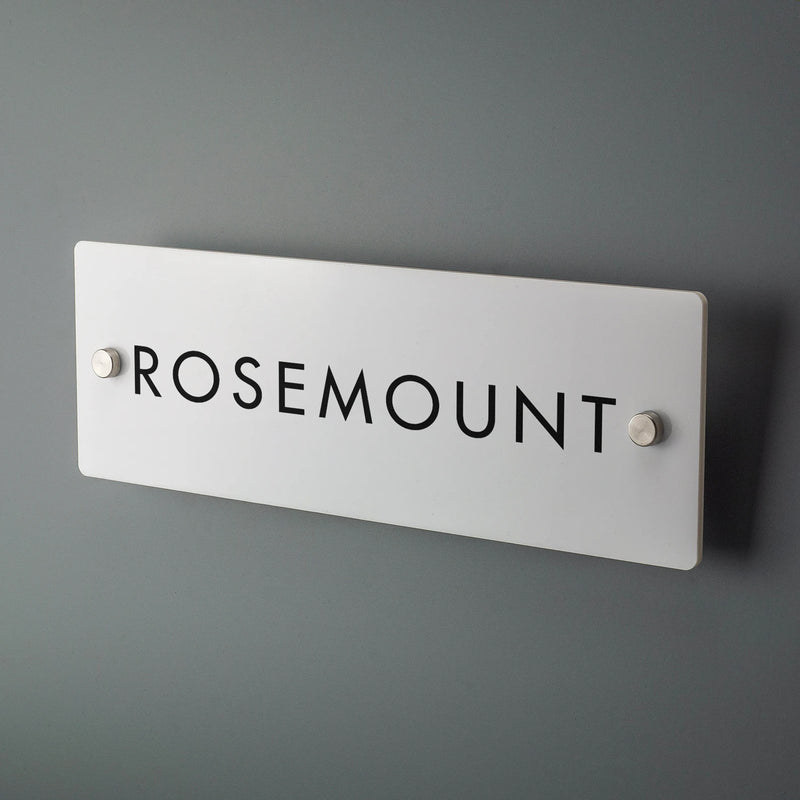 Personalized Modern Name Plates for Home Entrance | Customized White & Black Acrylic Board for House Office Flat Door Signage
