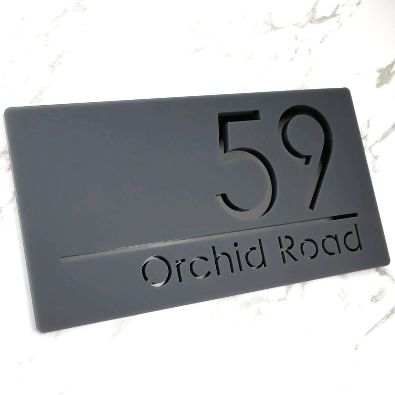 Personalized Modern Name Plates for Home Entrance | Customized Black Matte & Glossy Acrylic Board for House Office Flat Door Signage