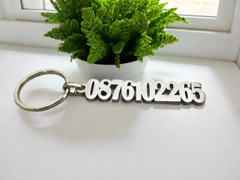 Number keychain, if lost keyring, if found keychain, stainless steel keychain, durable metal key chain HEARTSLY