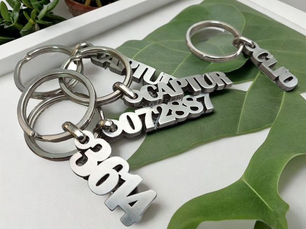 Number keychain, if lost keyring, if found keychain, stainless steel keychain, durable metal key chain HEARTSLY