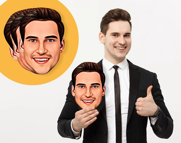 Personalised Funny Cartoon Face Cut Out Photo Mask HEARTSLY