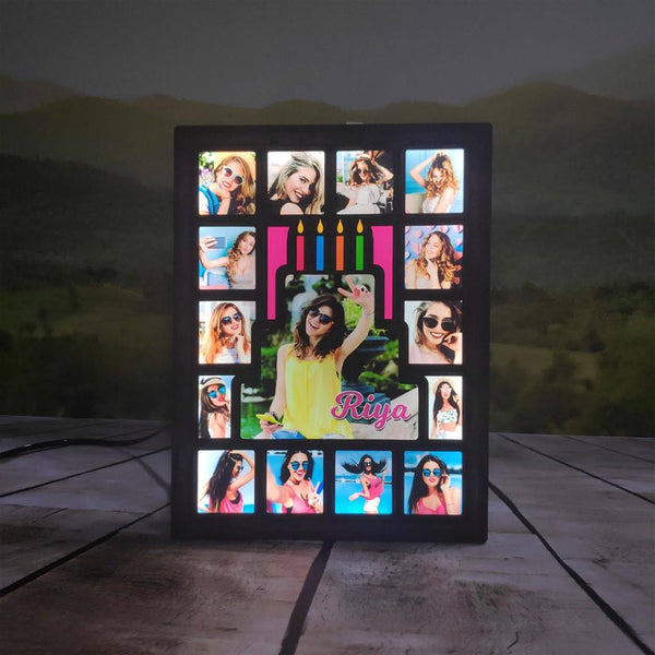 Personalised LED Collage Frame (Cake) ( 8*11 INCH ) HEARTSLY