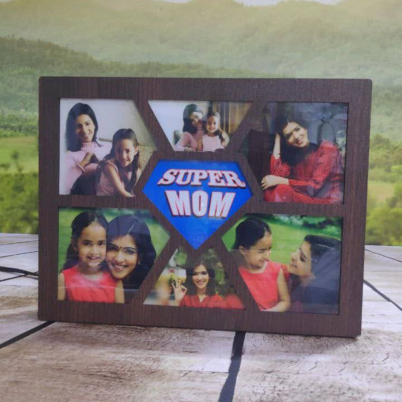 Personalised LED Collage Frame (Super Mom) ( 8*11 INCH ) HEARTSLY