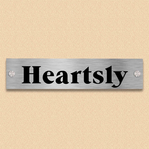 Personalised Stainless Steel Name Plates for Home Entrance ( 12*6 Inch ) 2mm Thickness HEARTSLY