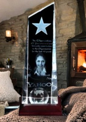 Personalized 3D Crystal Photo Gift for Birthday Anniversary Couples 215x80x50 mm With LED Base HEARTSLY