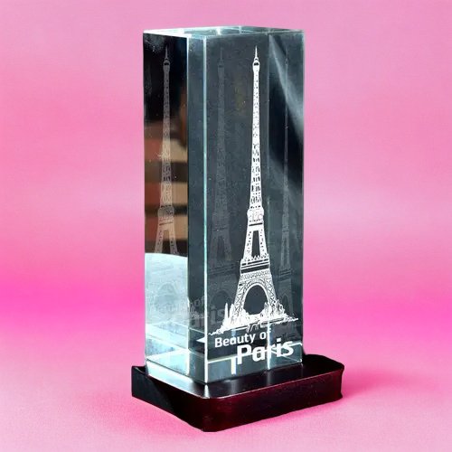 Personalized 3D Crystal Photo Gift for Birthday Anniversary Couples 60*70*180mm With LED Base HEARTSLY