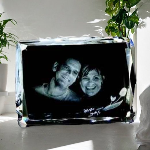 Personalized 3D Crystal Photo Gift for Birthday Anniversary Couples 70*40*100mm With LED Base HEARTSLY