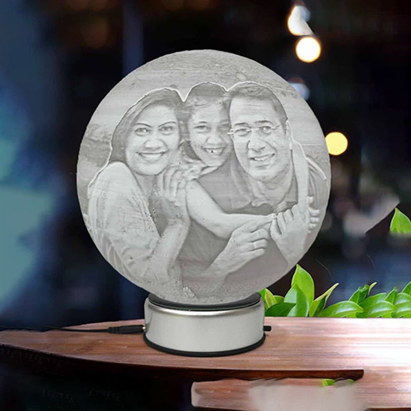 Personalized 3D Jupitar Lamp Comes with 16 color LED & a premium quality Rotating Base || 14cm Dia HEARTSLY