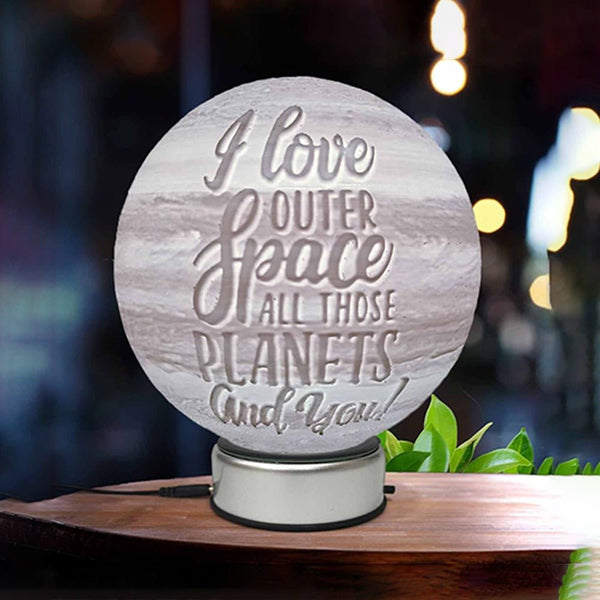 Personalized 3D Jupitar Lamp Comes with 16 color LED & a premium quality Rotating Base || 14cm Dia HEARTSLY