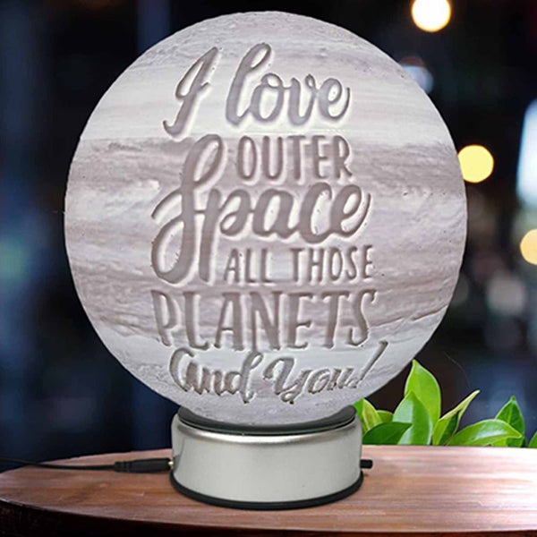 Personalized 3D Jupitar Lamp Comes with 16 color LED & a premium quality Rotating Base || 17cm Dia HEARTSLY