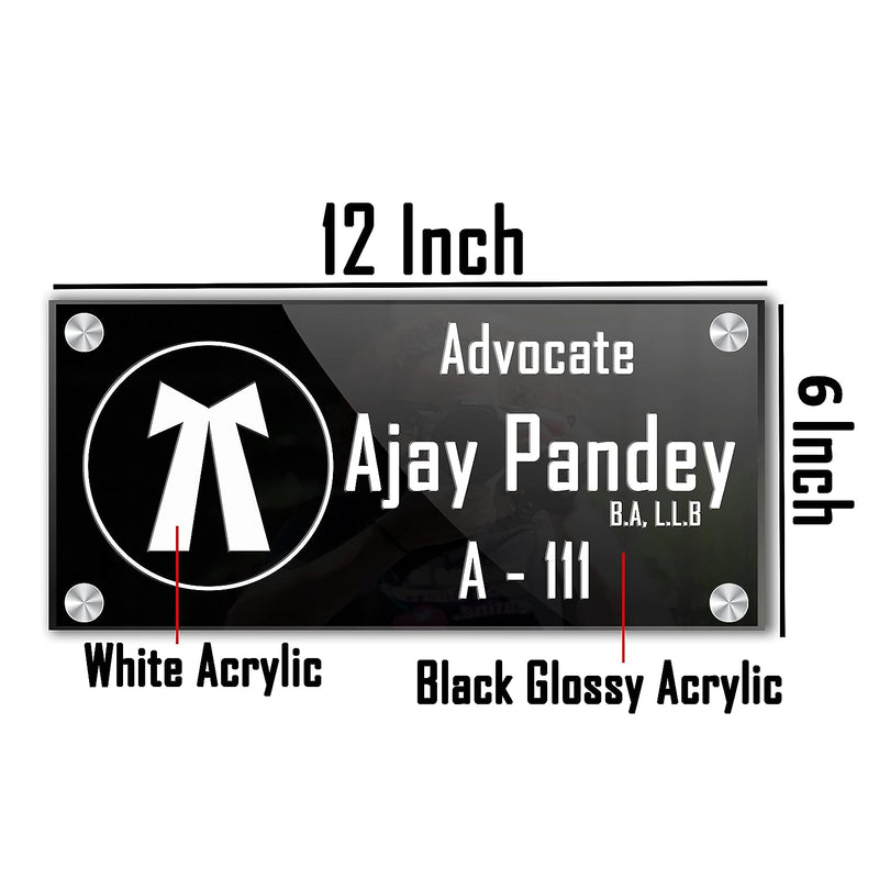 Personalized Acrylic Modern Name Plates for Advocate HEARTSLY