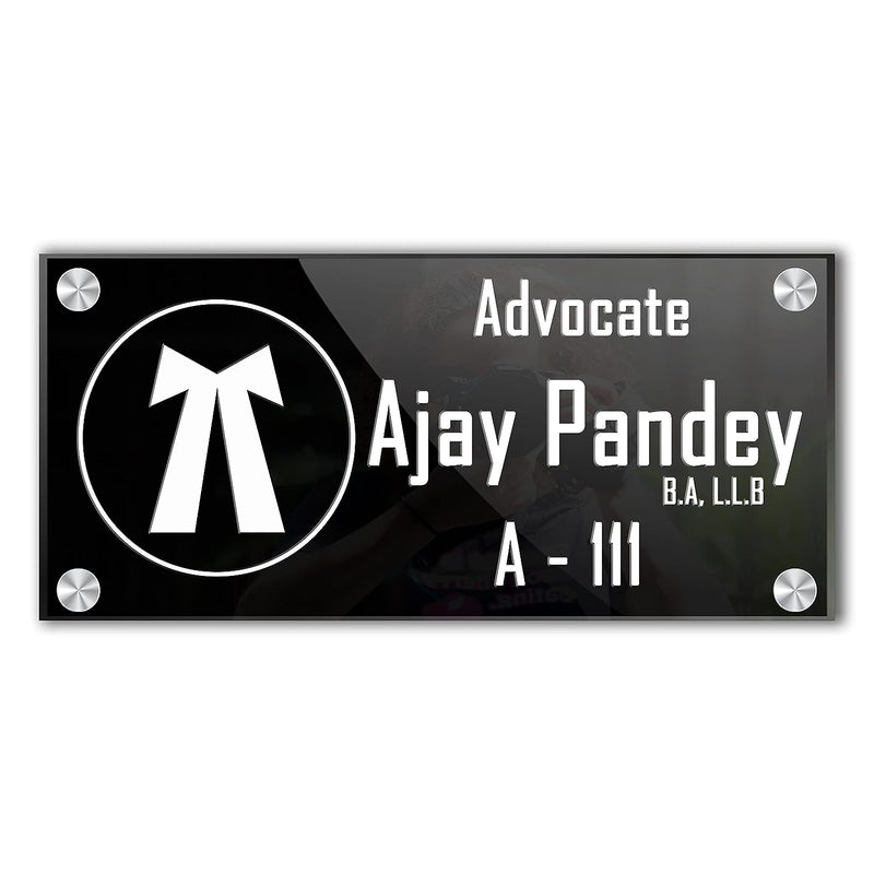 Personalized Acrylic Modern Name Plates for Advocate HEARTSLY