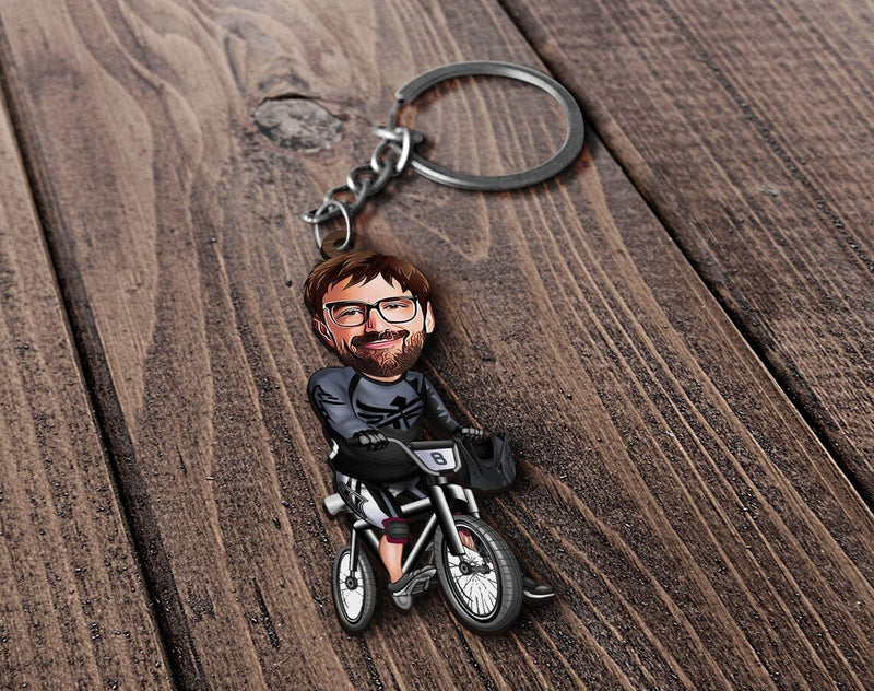 Personalized Caricature Wooden Keychain Design 22 HEARTSLY