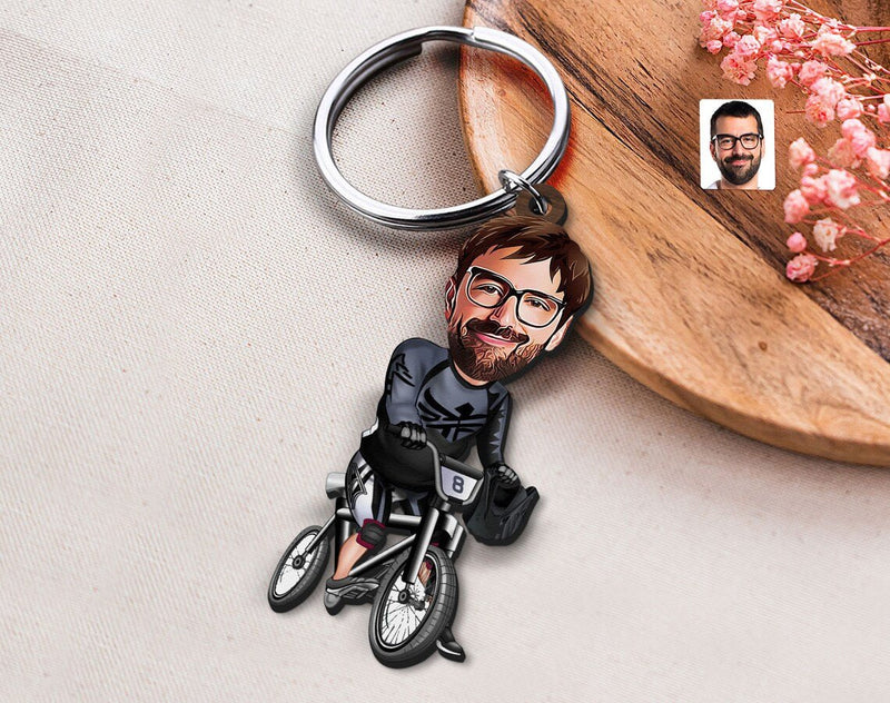 Personalized Caricature Wooden Keychain Design 22 HEARTSLY