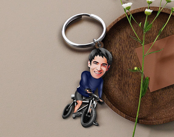 Personalized Caricature Wooden Keychain Design 23 HEARTSLY