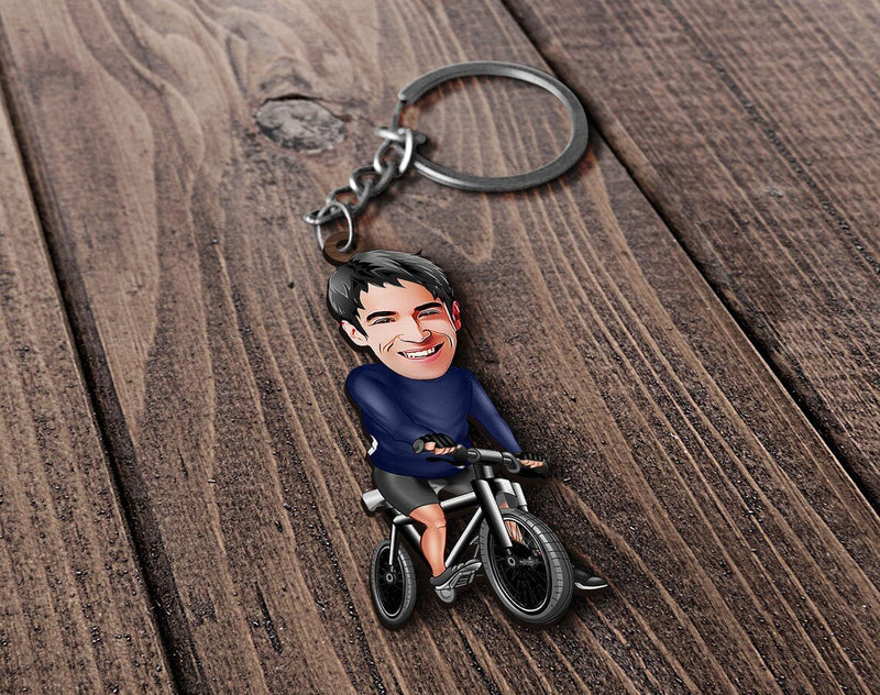 Personalized Caricature Wooden Keychain Design 23 HEARTSLY