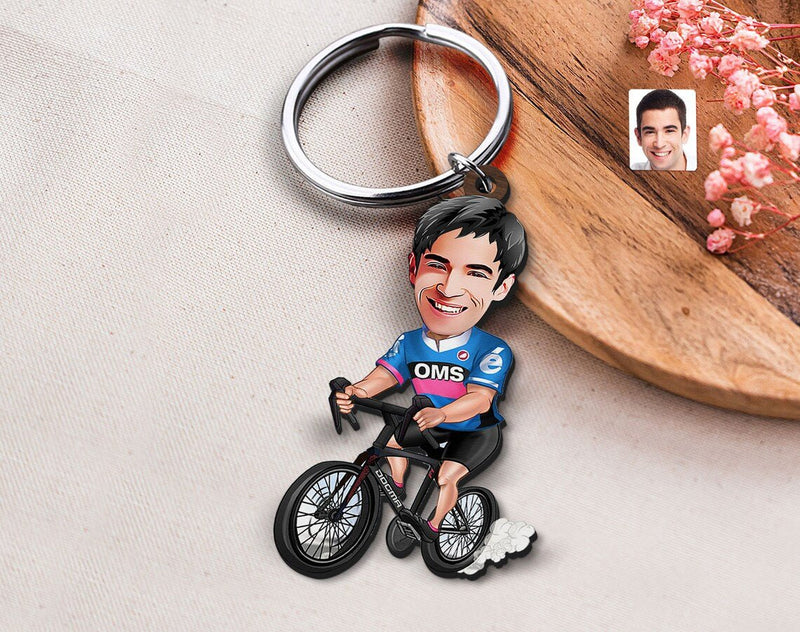 Personalized Caricature Wooden Keychain Design 24 HEARTSLY