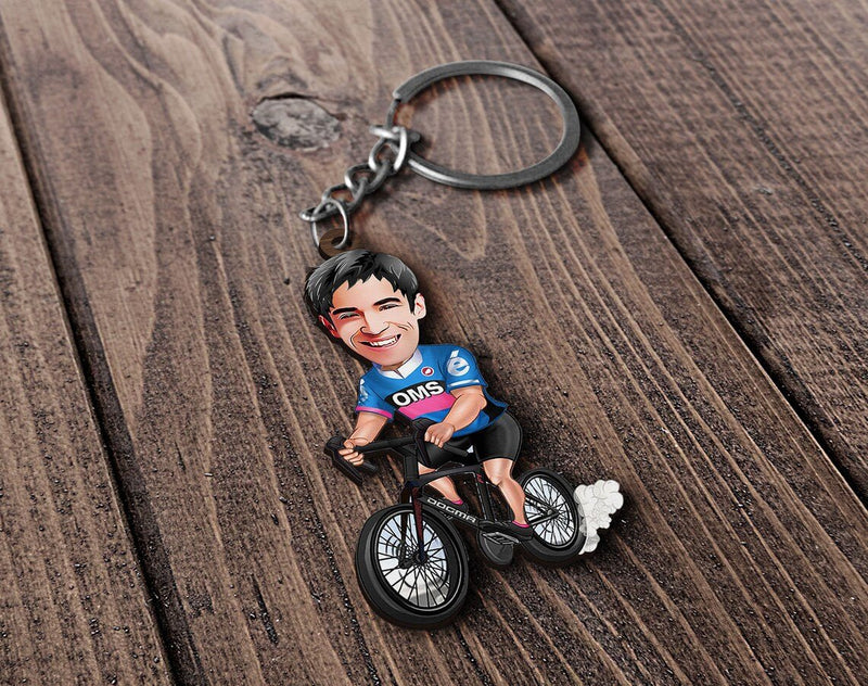 Personalized Caricature Wooden Keychain Design 24 HEARTSLY