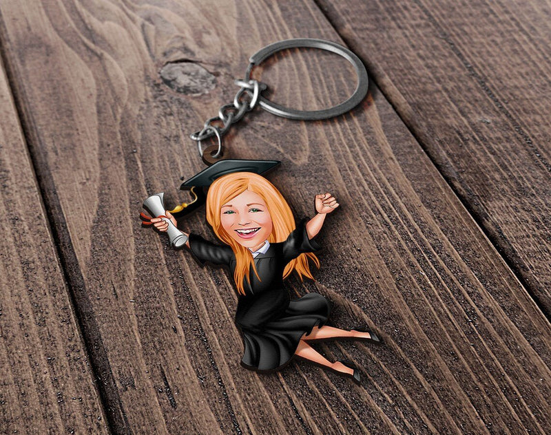 Personalized Caricature Wooden Keychain Design 33 HEARTSLY