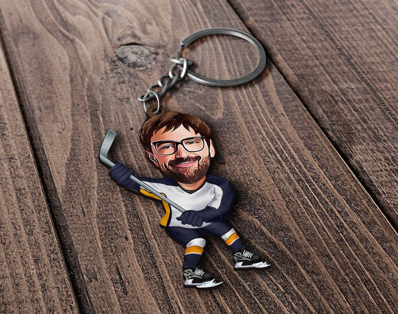 Personalized Caricature Wooden Keychain Design 54 HEARTSLY