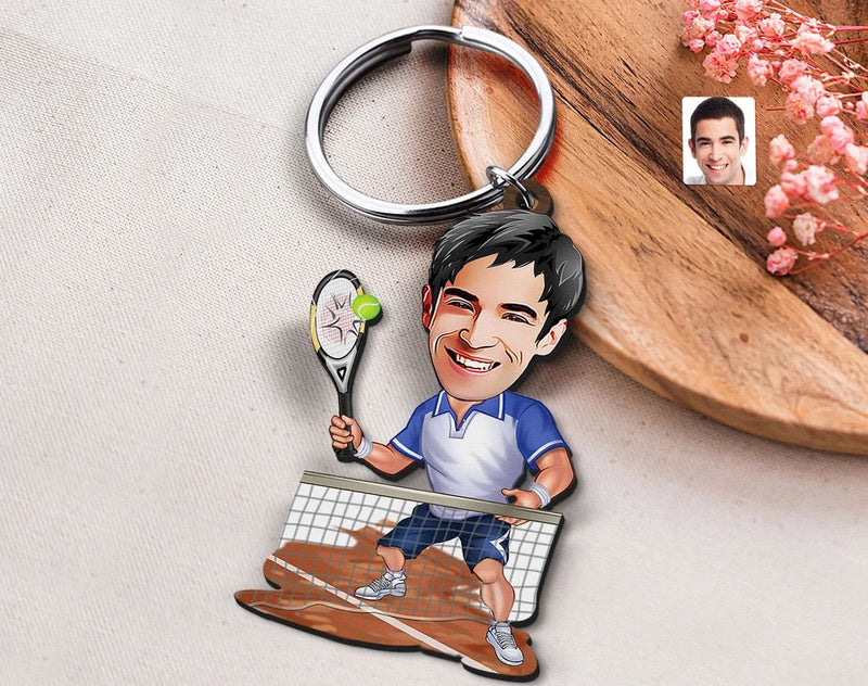 Personalized Caricature Wooden Keychain Design 62 HEARTSLY