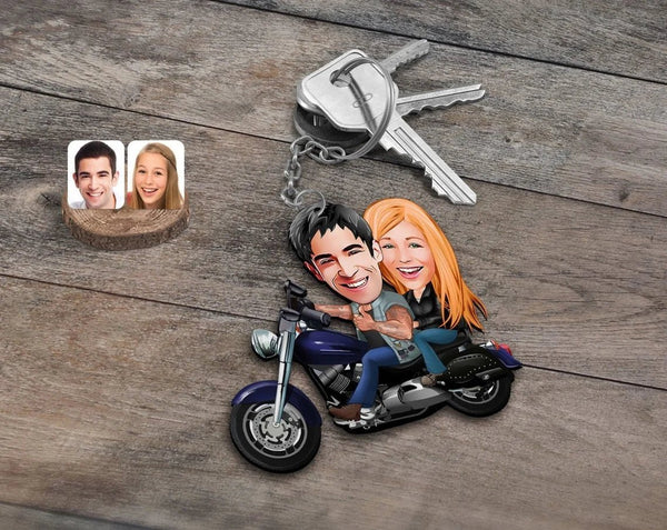 Personalized Caricature Wooden Keychain Design 66 HEARTSLY