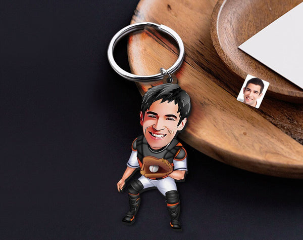 Personalized Caricature Wooden Keychain Design 9 HEARTSLY