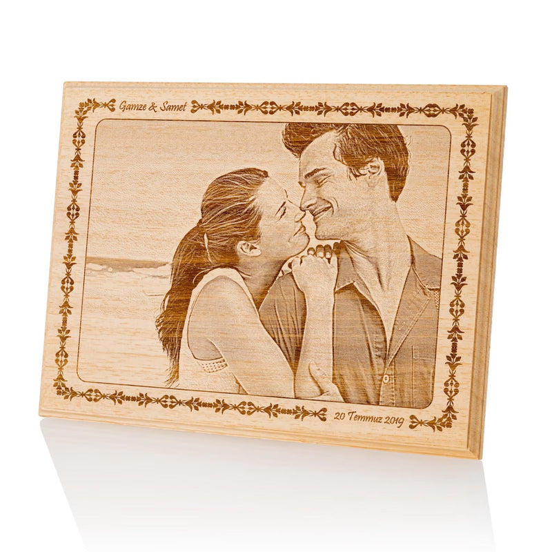 Personalized Engraved Wooden Frame || 8 Size Available || 5*4 Inch , 6*4 Inch , 7*5 Inch , 9*6 Inch (Most popular) , 10*8 Inch , 12*8 Inch , 12*9 Inch , 15*9 Inch HEARTSLY