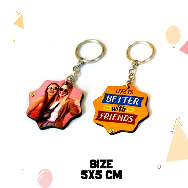 Personalized Polygon shape Keyring HEARTSLY