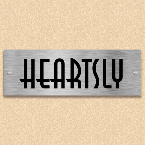 Personalized Rectangular Stainless Steel Name Plates for Home Entrance ( 12*8 Inch ) 2mm Thickness HEARTSLY