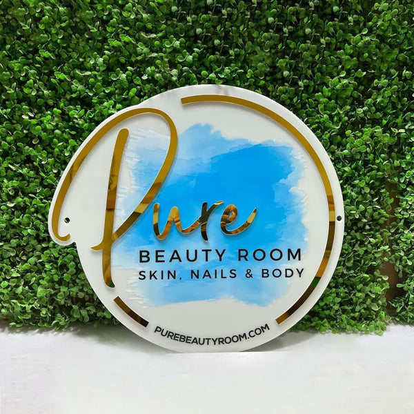 Personalized Round Name Plate Signage | Customized Acrylic Board with Emboss Letters HEARTSLY