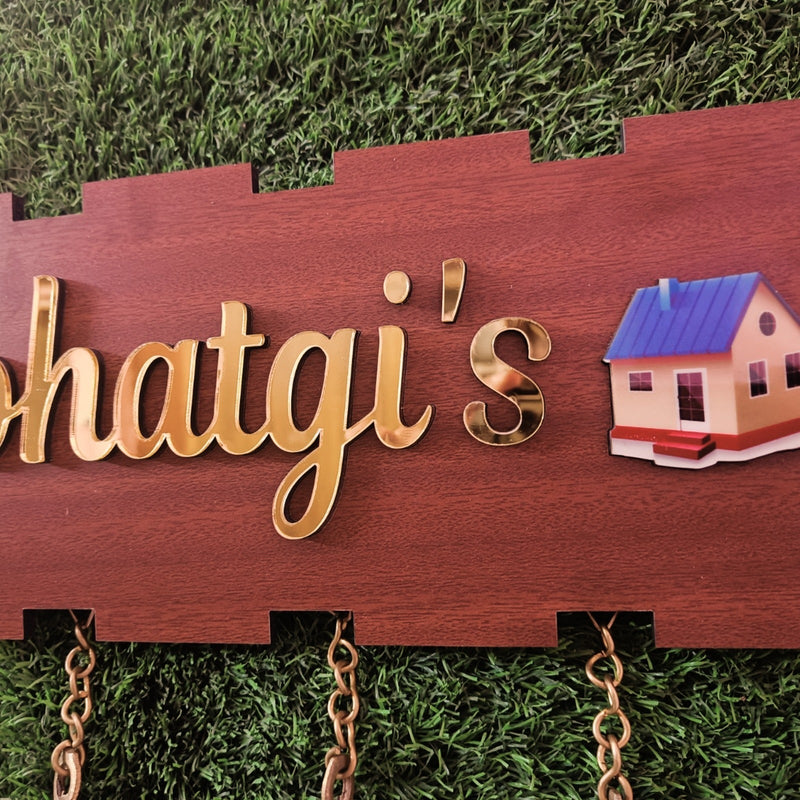 Signature First Impression: Personalized Name Plates for Memorable Home Entrances wood & Acrylic HEARTSLY