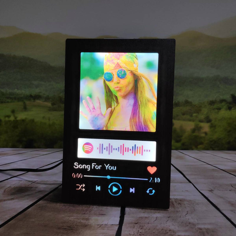 Spotify Theme With Song LED Glowing Photo Frame ( 6*8 INCH ) HEARTSLY